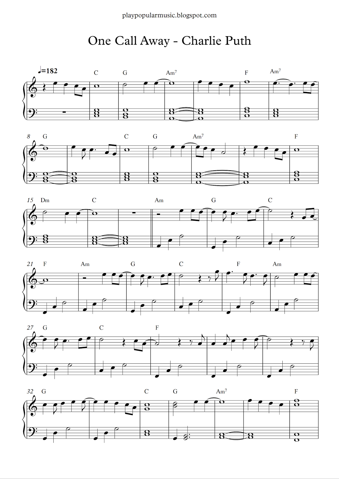 free piano chord music sheets